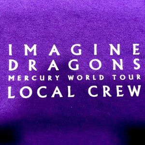 Mens XL / XXL Purple Imagine Dragons Mercury Tour Crew T Shirt